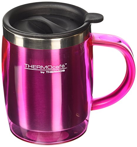 ThermoCafé Plastic and Stainless Steel Desk / Travel Mug, 450 ml - Pink