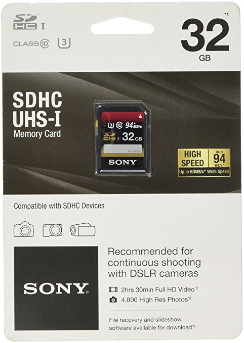 Sony32GB SDHC UHS-1 Class 10 Memory Card (SF32UX/TQN) (OLD MODEL)