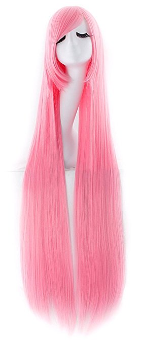 MapofBeauty 40" 100cm Anime Costume Long Straight Cosplay Wig Party Wig (Light Pink)
