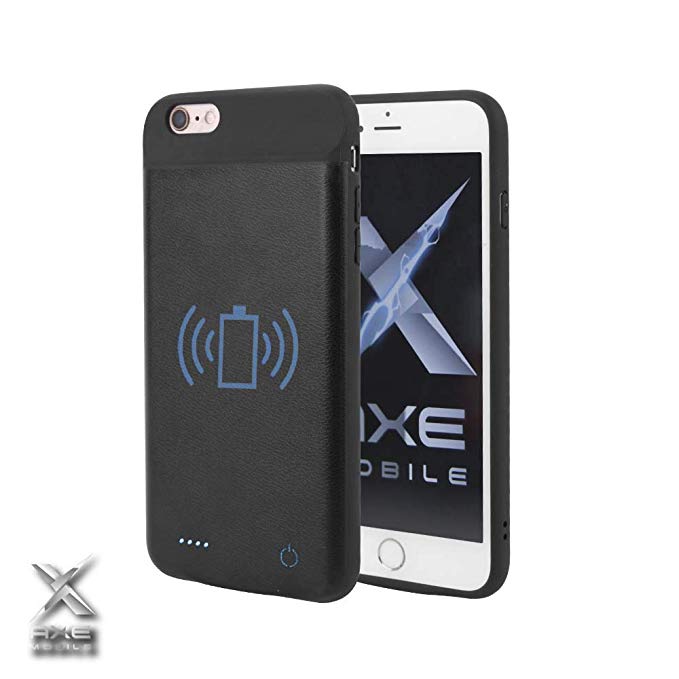 Axe Mobile - iPhone Qi Wireless Battery Charging Case, 2600/3800/4000 mAh iPhone 6/7/8/X 6/7/8 Plus, Portable Wireless Charging Case Extended Battery Pack (iPhone 7 Plus/ 8 Plus (3800 mAh))