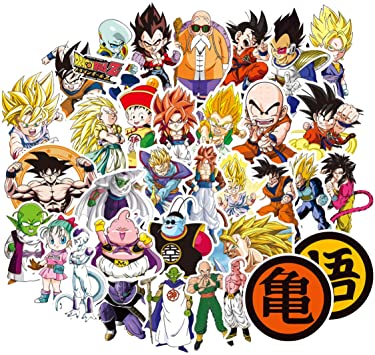 100 Pcs Dragon Ball Vinyl Waterproof Stickers, for Laptop, Luggage, Car, Skateboard, Motorcycle, Bicycle Decal Graffiti Patches