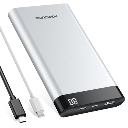 Poweradd Virgo II 10000mAh Power Bank (USB-C Input & Output 5V/3A) Portable Charger for iPhone X, Samsung Galaxy, Nexus Mobile Cellphone
