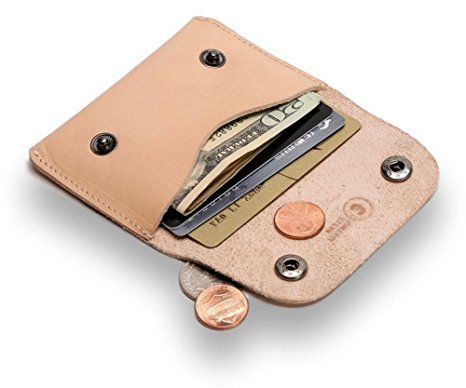 Leather Minimalist Wallet Purse Envelope Credit Card Business Card Holder- Clean Vintage