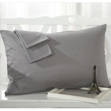 YAROO Pillowcase, Genuine Egyptian Cotton 300 Thread Count Standard 2-Piece Pillow case Set,Solid,Dark gray-King
