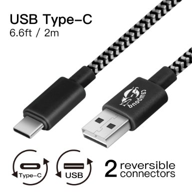 USB C Cable Cambond 66ft Double Sided Durable Braided Reversible Connector Type-A and Type-C for Nexus 6P 5X OnePlus 2 Lumia 950 950XL New Macbook 12 inch Nokia N1 Pixel C More Grey