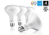 4-Pack of Hyperikon BR30 LED Bulb 9W 65W equivalent 3000K Soft White Glow Wide Flood Light Bulb 120 Beam Angle Medium Base E26 Dimmable UL-Listed and Energy Star-Qualified