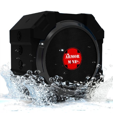Bluetooth Speaker for iPhone and Other Mobile Devices Waterproof Rugged Shockproof Dustproof IndoorOutdoor Hi-Def Bass Smack Black by ARMOR MiNE