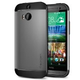 HTC One M8 Case Spigen AIR CUSHION HTC One M8 Case Protective Slim Armor Gunmetal Air Cushioned Dual Layer Protective Case for The All New HTC One  HTC One M8  HTC One 2  HTC One 2014 Case 2014 - Gunmetal SGP10849