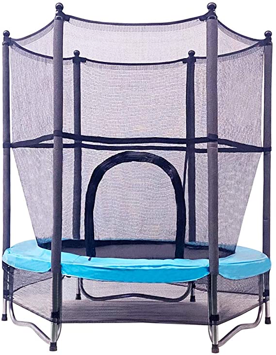 JumpTastic Trampoline for Kids, 55’’ Mini Trampoline with Net W-Shaped Steel Frame for Kids Toddlers Baby