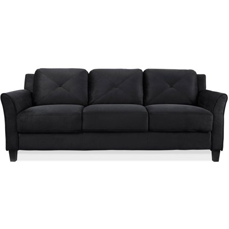 Lifestyle Solutions Taryn 78.75" Curved-Arm Sofa, Black