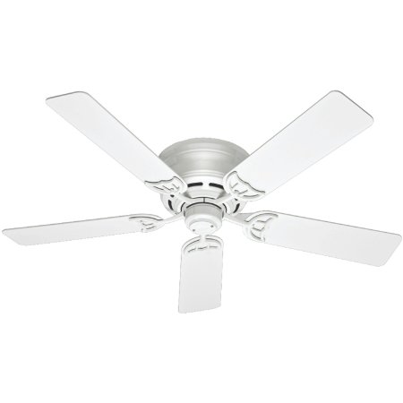 Hunter 53069 Low Profile III 52-Inch Ceiling Fan with Five White Blades White