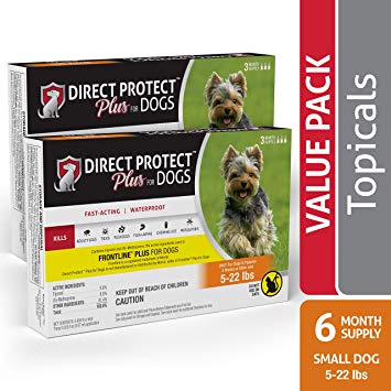 Direct Protect Plus 6 Month Supply Flea & Tick Control for Dogs, Small 5-22 lbs