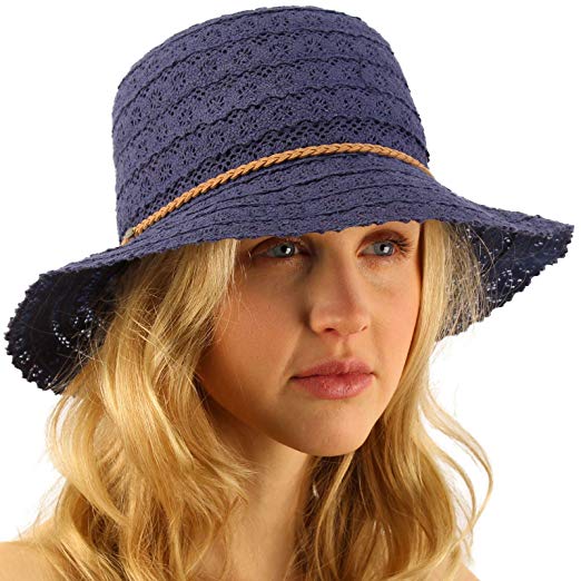 CC Everyday Lace Cloche Summer Derby Beach Pool Bucket Crushable Sun Hat