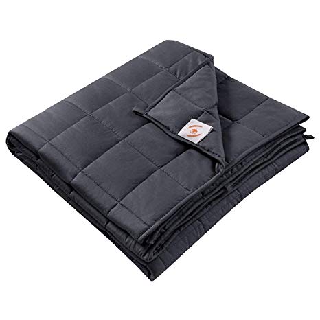Maple Down Adults Weighted Blanket, 7-Layer Heavy Bed Blankets with Oeko-TEX | 15lbs, 60’’ ×80’’, Queen | 100% Cotton Mircro Glass Beads | Dark Gray