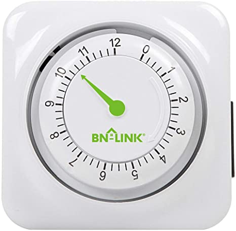 BN-LINK 12 Hour Mechanical Countdown Timer with Grounded Pin - Energy Saving