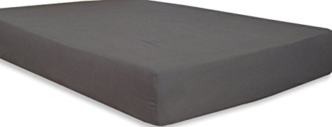 Premium Cotton Fitted Sheet (Full, Grey) - 100% Combed Cotton Sateen - Machine Washable - by Utopia Bedding