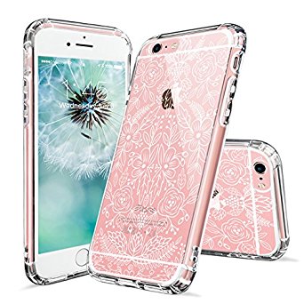 iPhone 6 Case, iPhone 6s Case Clear, MOSNOVO White Floral Garden Flower Pattern Printed Clear Design Transparent Plastic Hard Back with TPU Bumper Protective Case Cover for iPhone 6 6s (4.7 Inch)