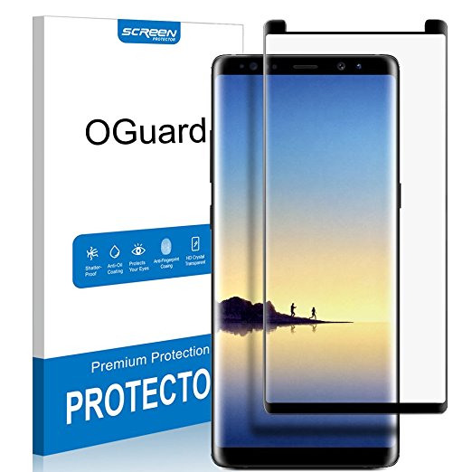 OGuard Galaxy Note 8 Tempered Glass Screen Protector, 3D Curved [Bubble Free, Case Friendly], Premium Japan Material [2017]