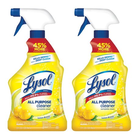 Lysol All Purpose Cleaner Spray, Lemon Breeze, 64oz (2X32oz)
