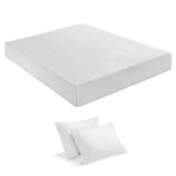 Sleep Innovations 10-Inch SureTemp Memory Foam Mattress With 20-Year Warranty with 2-Bonus Memory Foam Pillows  Queen Size