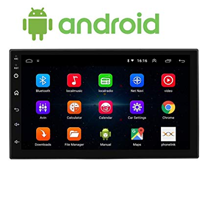 Sypher Universal Android 7.0 inch Touch Screen Double Din Car Stereo DVD MP5 Player 2 DIN (Android 8.1) Car Player with Navigation/GPS/WiFi/Bluetooth Full HD 1080P 1GB RAM/16GB Inbuilt Memory
