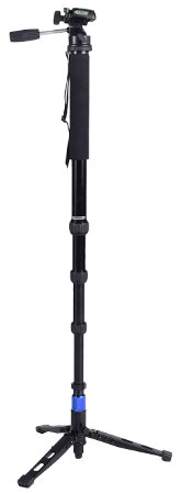DIGIANT MP-3606 2-in-1 Professional Telescoping Camera Monopod 70" Removable Camera Tripod Balance Stand With Pan-Head (Fits for 1/4"-20 and 3/8"-16 Screw), Include Carrying Bag