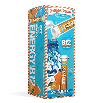 Zipfizz Healthy Energy Drink Mix, Orange Cream, 20 Count