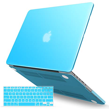 iBenzer Basic Soft-Touch Series Plastic Hard Case & Keyboard Cover for Apple MacBook Pro 13-inch 13" with Retina Display A1425/1502 (Previous Generation) (Sky Blue)