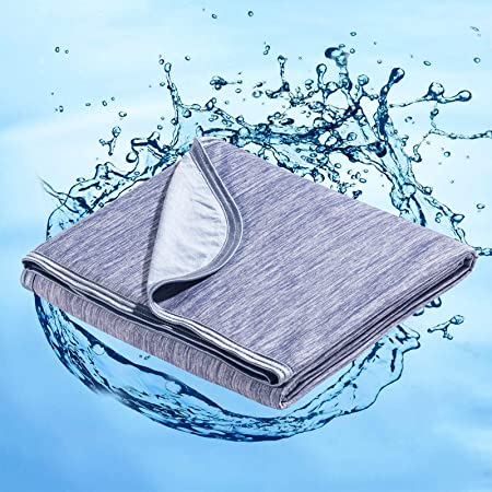 Marchpower Cooling Blanket, Japanese Arc-chill Q-MAX&gt;0.4 Cooling Fiber Summer Blankets, Double-sided Lightweight Cool Blanket Absorb Heat for Night Sweats Breathable and Skin-friendly - 200x220cm,Blue