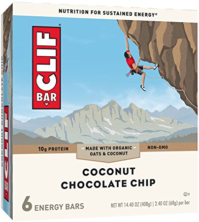 CLIF BAR - Energy Bar - Coconut Chocolate Chip - (2.4 Ounce Protein Bar, 6 Count)