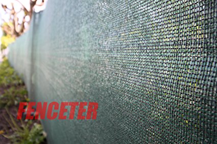 Fenceter Commercial Grade 4'x50' Dark Green Fence Screen Privacy Screen Mesh Fence Shade Cover Windscreen Aluminum Grommet