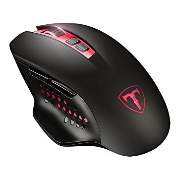 VicTsing 2.4G Wireless Gaming Mouse, 5 Adjustable DPI Gaming Mice(4800, 2000, 1600, 1200, 800DPI), 7 Button for Laptop Notebook PC Laptop Computer, Red