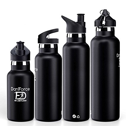 ONE DAY SALE! 12-24 oz stainless Steel Sports Water bottle - Double walled metal Vacuum Insulated, BPA and toxic Free. Keep 24 Hours Hot , 36 Hours cold, with leak proof Straw, Sports and Cap lids.