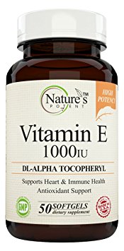 Vitamin E 1000 IU, (High Potency) Non-GMO, dL- Alpha, Tocopheryl, 50 Softgels - Offered by Nature's Potent