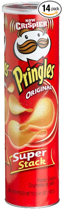 Pringles Potato Crisps Super Stack, Original, 6.41-Ounce Tubes (Pack of 14)