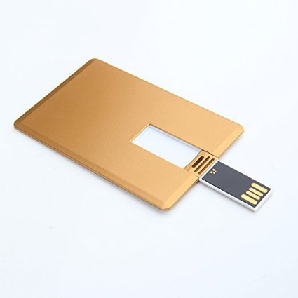 Enfain Credit Card USB Flash Drive -10 Pack -Gold 8GB