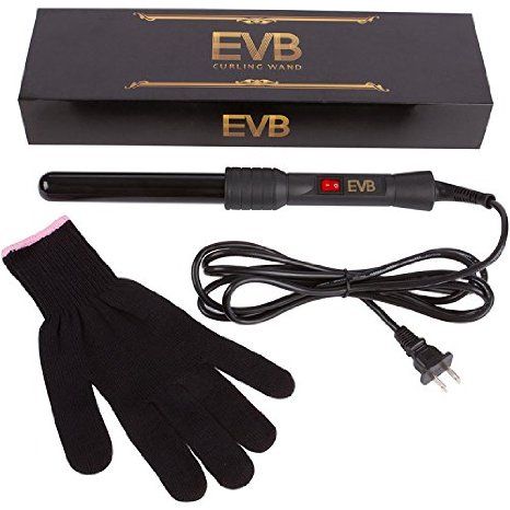 Professional Curling Wand By EV Beauty Top-Notch Quality Ceramic Curling Iron For Jaw Dropping Curls - 25mm Hair Curler for Unmatched Salon-Like Curling Results