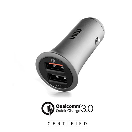 Mivi Quick Charge 3.0 Qualcomm Certified Dual Port Metallic Car Charger