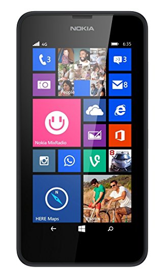 Nokia Lumia 635 4G UK SIM-Free Smartphone - Black (Windows, 4.5-inch, 512MB RAM and 8GB storage)