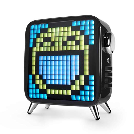 Divoom Tivoo Max Smart Portable Bluetooth LED Speaker with APP-Controlled Pixel Art Animation, Notification and Build- in Clock/Alarm, 6.42X7.26X3.39 inch (Black)