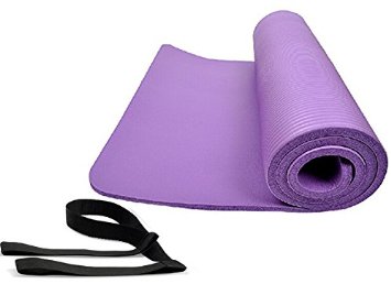 Faswin Extra Thick 72-inch Long High Density Exercise Yoga Mat with Carrying Strap - Great for Aerobic and Pilates - Use At Home and Gym