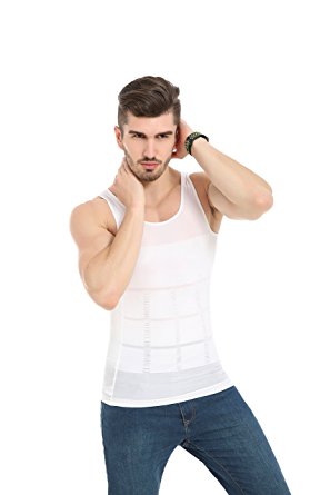 JQAmazingMens Slimming Body Shaper Tummy Waist Vest Abdomen Slim Shirt, Compression Muscle Tank Shaperwear for Men