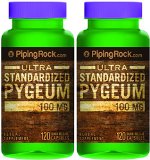 Pygeum Standardized 100 mg Double Potency 25 2 Bottles x 120 Capsules