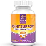 Joint Support Supplement for Dogs and Cats - With Glucosamine Hydrochloride Vitamin C MSM Plus More for Hip and Joint Health - The Best Mobility Boosting Pain Relief Formula for Small Medium and Large Pets - Helps Restore Connective Tissue and Reduces Arthritis and Inflammation - 150 Chicken Flavored Tablets - Zesty Paws