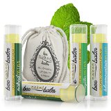 Organic LIP BALM 4-Pack Minty Variety Pack by BeeNakedBalm - All-Natural Ingredients - Gluten-Free Non-GMO Lifetime Warranty - Includes Peppermint Spearmint and Eucalyptus Mint Flavors