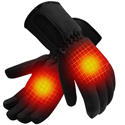 QILOVE Electric Heated Gloves,Hand Warmer with Rechargeable Batteries,Winter Extra Warm Heat Touchscreen NoveltyGloves Kit,Hiking Motorcycling Skiing Cold Weather Must-Have Heating Gloves