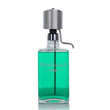 The Perfect Measure Mouthwash Dispenser Lead-Free Crystal with Chrome Pump