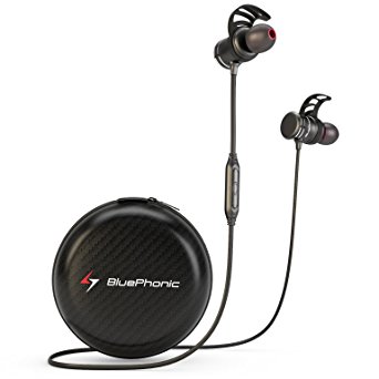 Bluephonic Bluetooth Headphones, Wireless Magnetic Earbuds w/ Microphone | Impeccable HD Sound | Sports, Running & Gym Workout Noise Cancelling Headset | Fit In Ear Sweatproof Earphones | 8 Hour Play