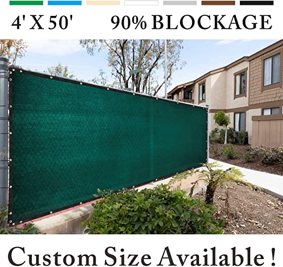 Royal Shade 5' x 50' Green Fence Privacy Screen Cover Windscreen, with Heavy Duty Brass Grommets, Custom Make Size