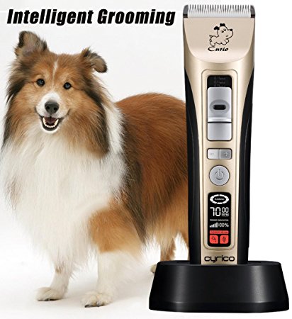 5-Speed Professional Pet Grooming Clippers Heavy Duty, Pet Clippers Kit for Thick Coat Dogs & Cats, LED Screen Indicate Power/Oil/Cleaning
